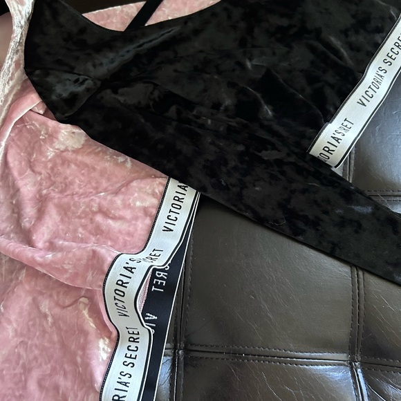 Bundle of 3 Victoria’s Secret Velvet Low Scoop Back Cropped top w/ Logo Waist - Picture 7 of 17